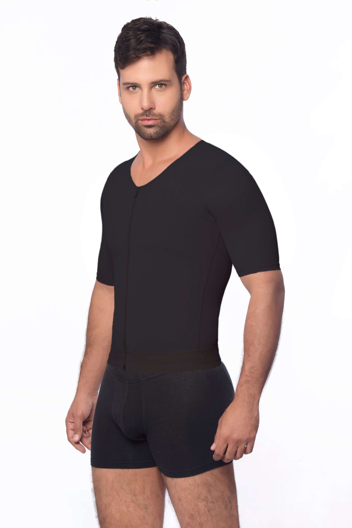 black-male-vest-with-sleeves-3 - Contour Fajas
