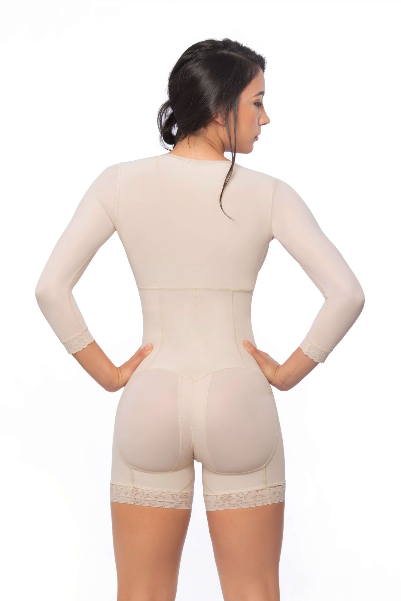 Braless full body under knee faja with sleeves and hook closure - Contour  Fajas Africa