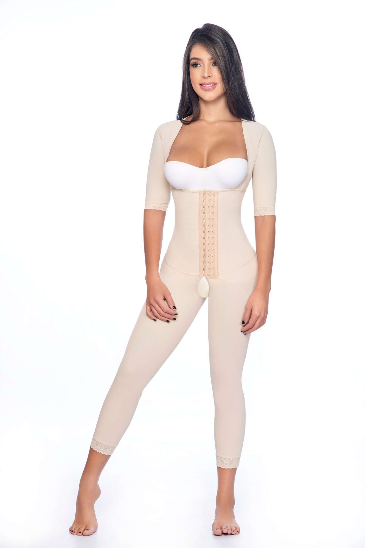 Braless full body under knee faja with sleeves and hook closure - Image 2