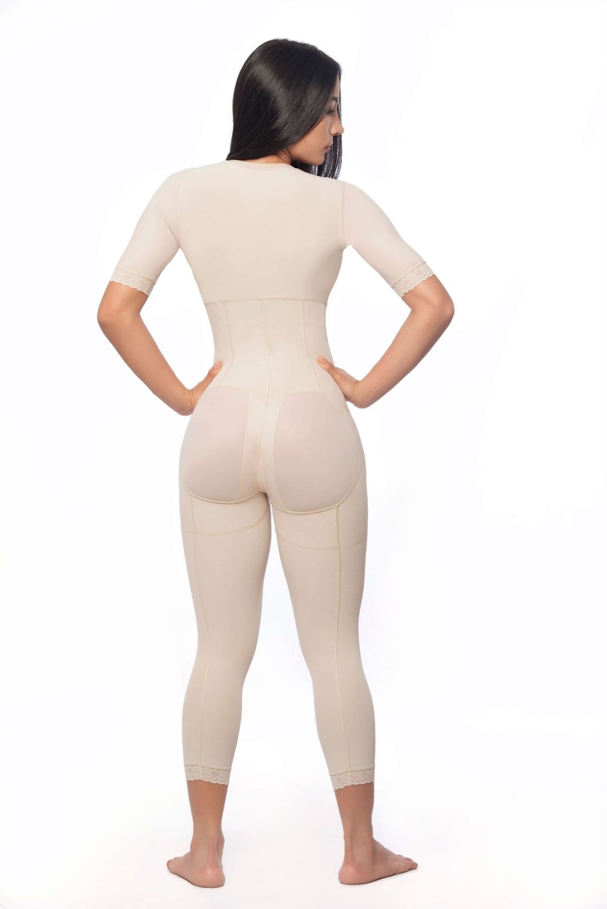 Braless full body under knee faja with sleeves and hook closure - Image 3