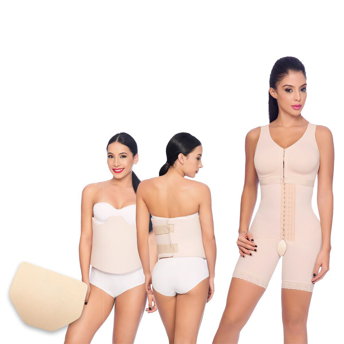 Equilibrium First Stage Post-Op Compression Garment Open Bust Mid Thig –